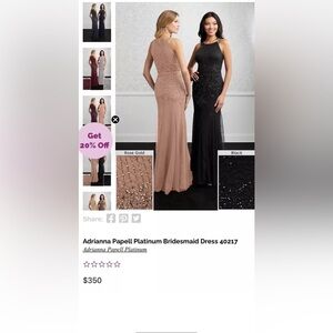 Adrianna Papell Platinum Gown 40217 Black Size 20W Beaded Gown Bridesmaid Dress